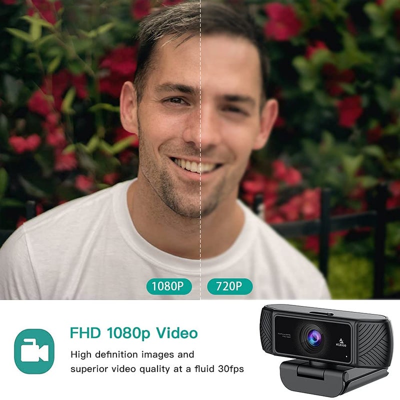 NexiGo N680 1080P Business Webcam with Microphone, Software and Privacy Cover, AutoFocus, Streaming USB Web Camera, for Online Class, Zoom Meeting Skype Facetime Teams, PC Mac Laptop Desktop - Image 4